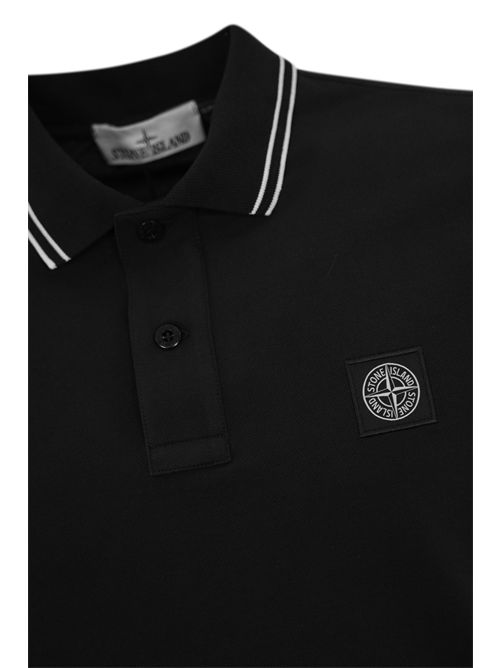 Polo 2200010 in cotone pique Black STONE ISLAND | 2200010S0018V0029